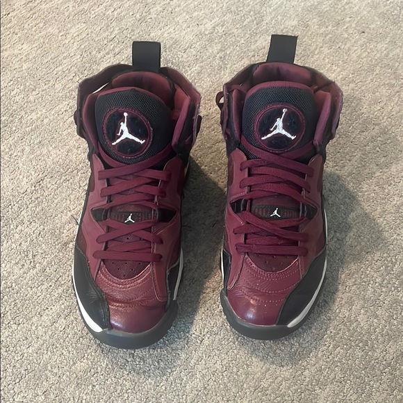 Jordan Women's Sneakers in Burgundy and Black - Picture 2 of 7